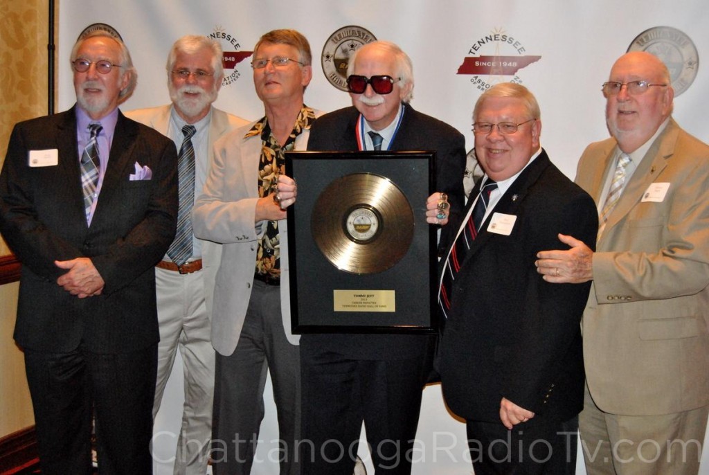 Tommy Jett, surrounded by radio friends at his Hall of Fame induction, May 4, 2013